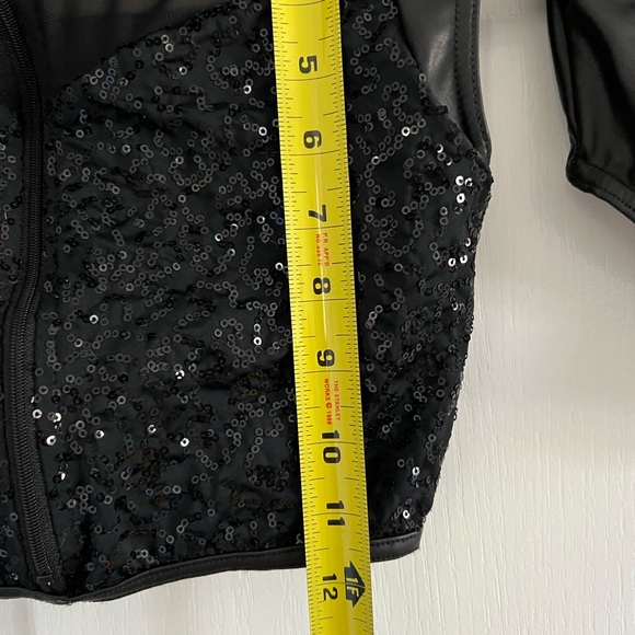 Weissman Two Piece Sequined and Black Metallic Dance Costume Rhinestone Belt LC - Picture 10 of 16